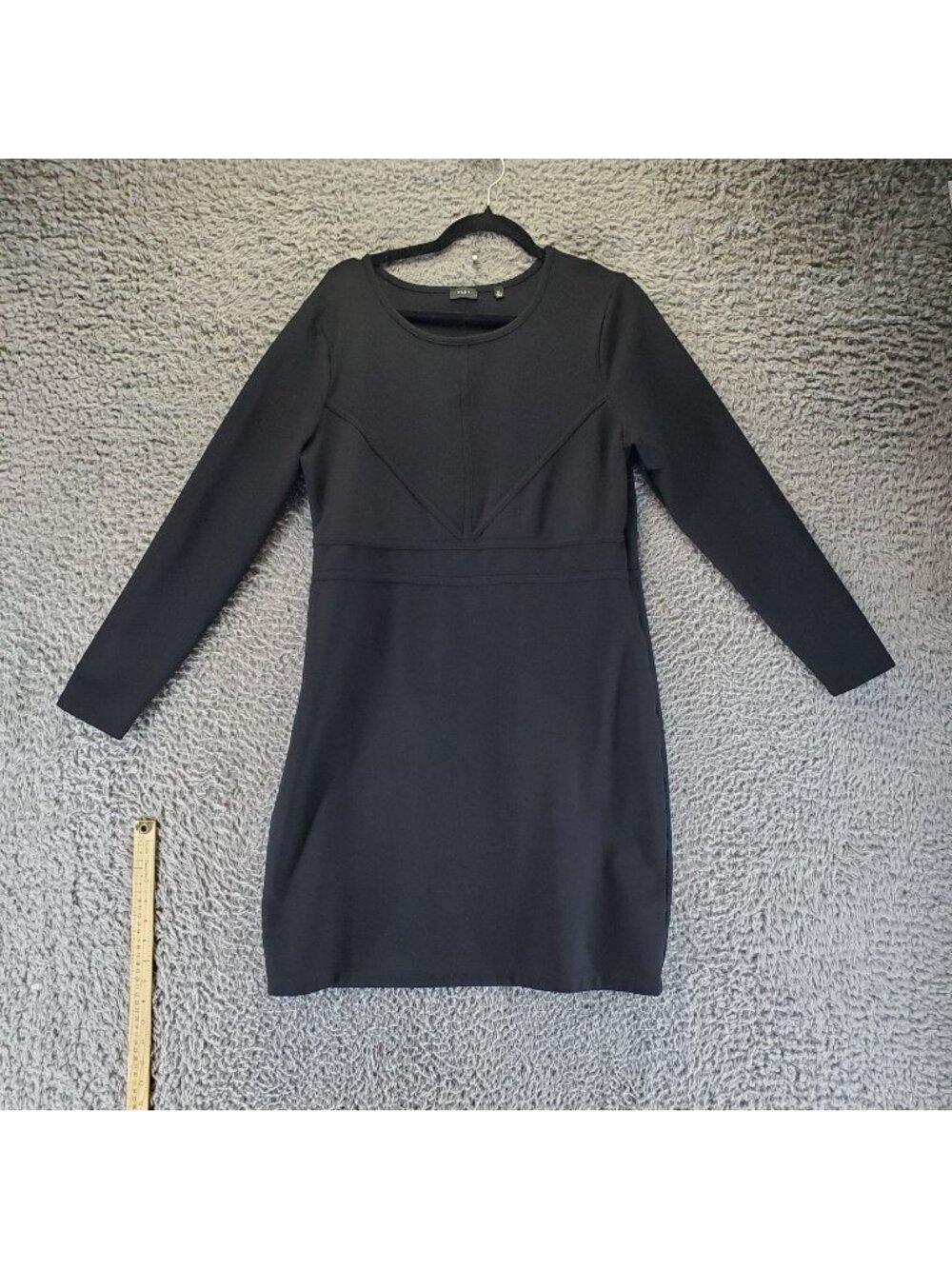 Society New York Dress Womens XL Black Long Sleeve Fitted Stretch Sheath